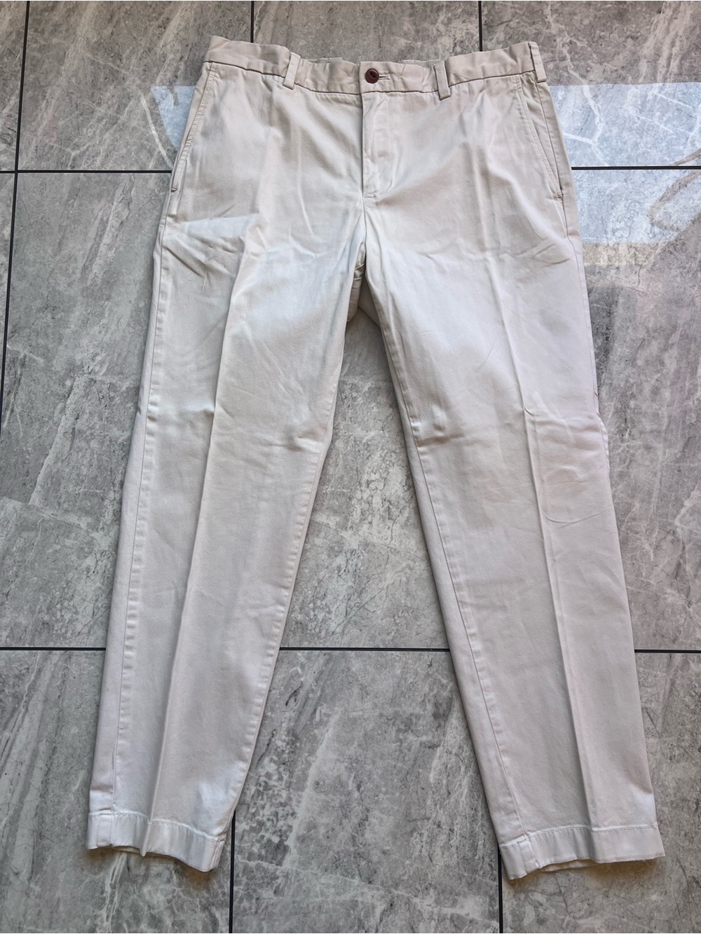 Brooks Brothers Red Fleece Men's Ivory Chino Pants Business Casual Cotton36Wx30L